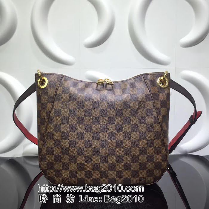 路易威登LV頂級原單棋盤格單肩包 正品複製原單SOUTH BANK BESACE N42230 YDH1431